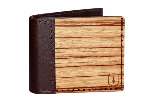 Elegancki drewniany portfel Lineari