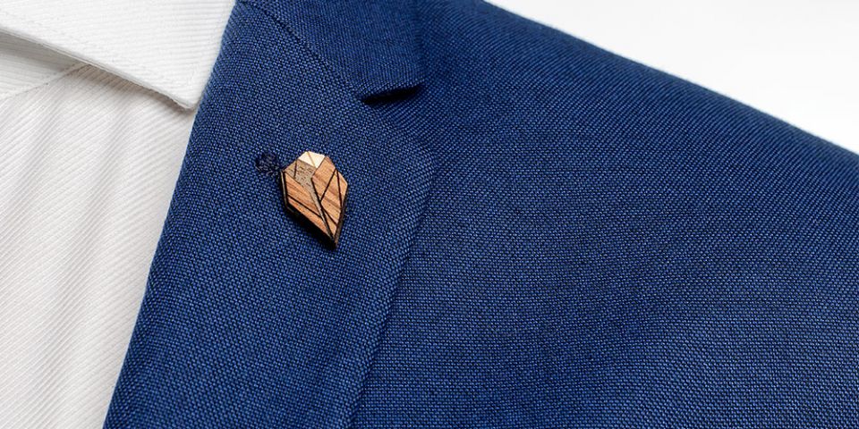 BeWooden - Ozdoba do butonierki Arb Lapel dla mężczyzny