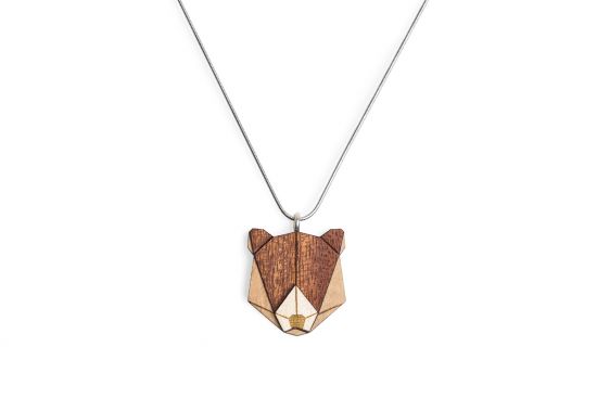 Drewniany wisiorek Bear Pendant