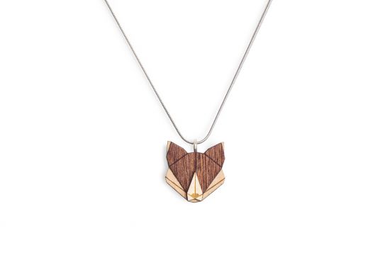 Drewniany wisiorek Fox Pendant