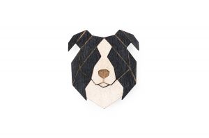 Drewniana broszka Border Collie Brooch