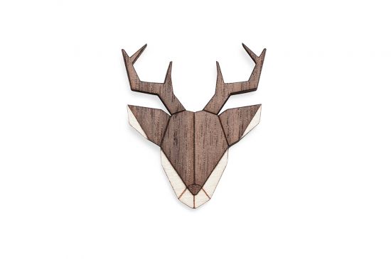 Drewniana broszka Deer Brooch
