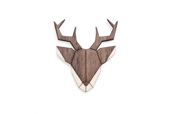 Drewniana broszka Deer Brooch