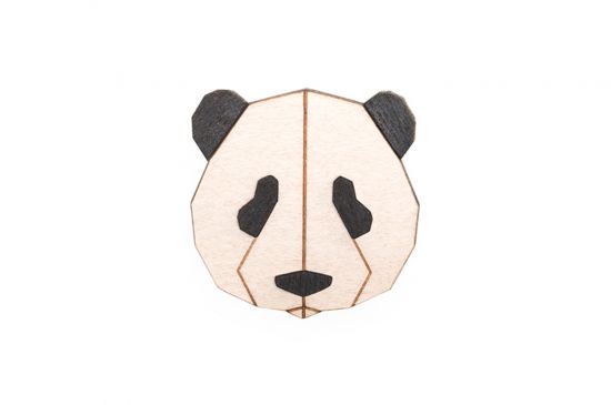 Drewniana broszka Panda Brooch