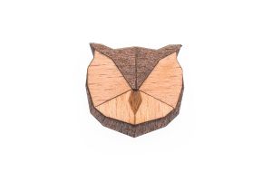Drewniana broszka Owl Brooch