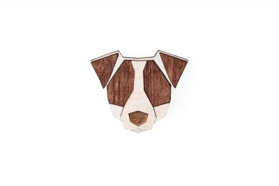 Drewniana broszka Jack Russell Brooch