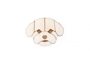 Drewniana broszka Bichon Frise Brooch