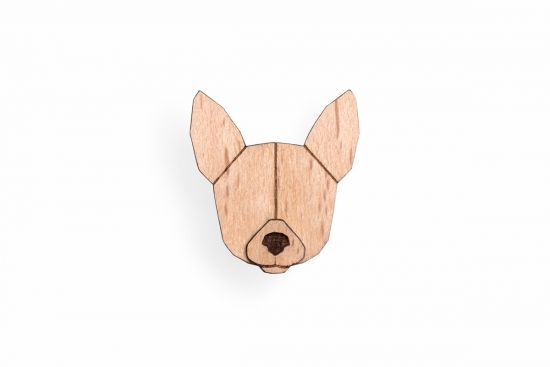 Drewniana broszka Chihuahua Brooch