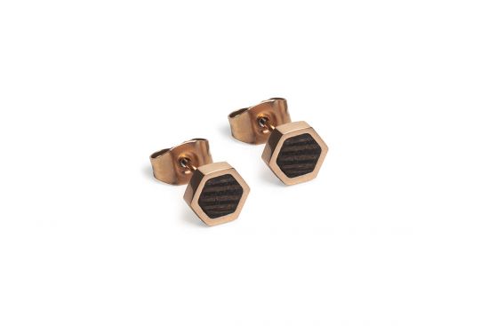 Metalowe kolczyki Rose Earrings Hexagon