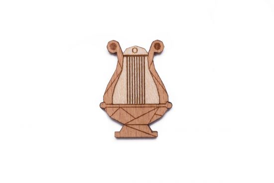 Drewniana broszka Lyre Brooch