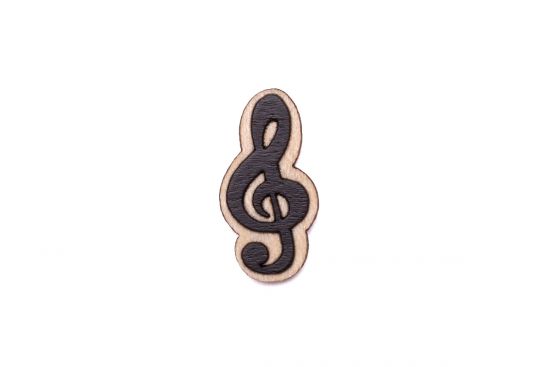 Drewniana broszka Treble Clef Brooch