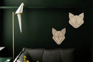Drewniana dekoracja Fox Polygon