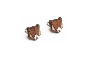 Drewniane kolczyki Bear Earrings