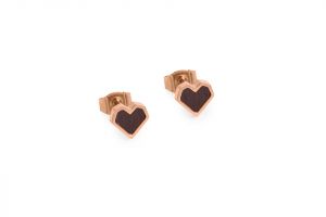 Metalowe kolczyki Rose Earrings Heart