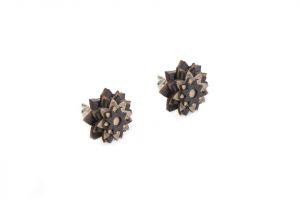 Drewniane kolczyki African Flower Earrings