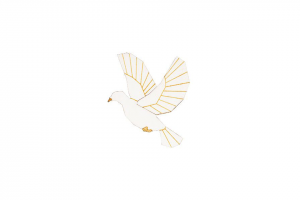 Drewniana broszka Dove Brooch