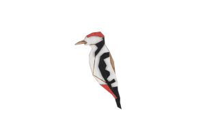 Drewniana broszka Woodpecker Brooch