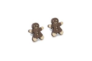 Drewniane kolczyki Gingerbread Earrings