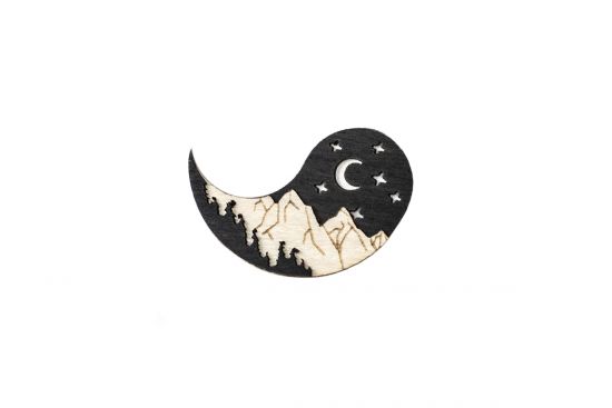 Drewniana broszka Night Brooch