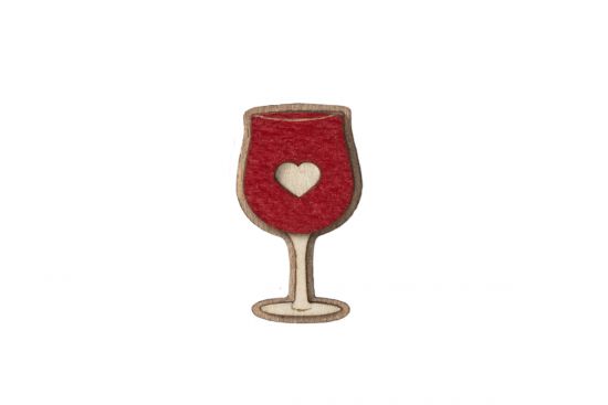 Drewniana broszka Red Wine Brooch