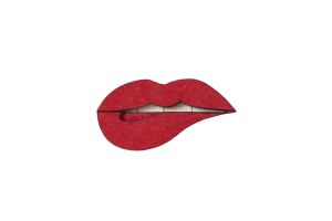 Drewniana broszka Lips Brooch