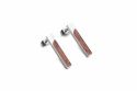 Metalowe kolczyki Red Earrings Rectangle