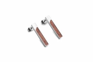 Metalowe kolczyki Red Earrings Rectangle