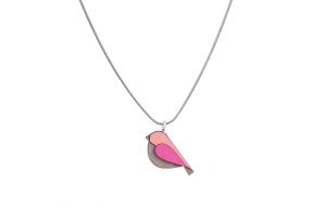 Drewniany wisiorek Pink Bird Pendant