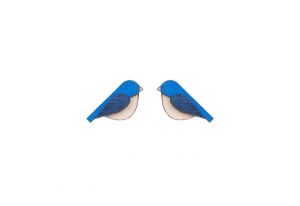 Drewniane kolczyki Blue Bird Earrings