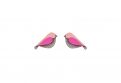Drewniane kolczyki Pink Bird Earrings