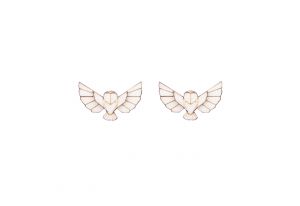 Drewniane kolczyki Snowy Owl Earrings