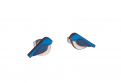 Drewniane kolczyki Blue Bird Earrings