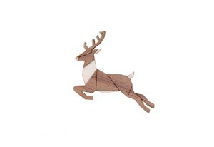 Drewniana broszka Jumping Deer Brooch