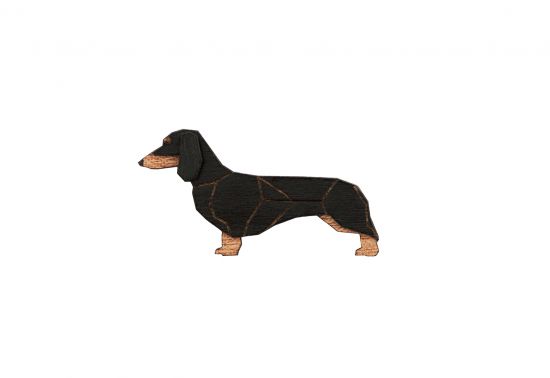 Drewniana broszka Walking Dachshund Brooch