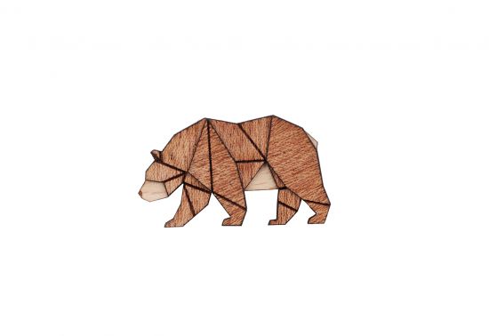 Drewniana broszka Walking Bear Brooch