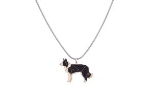 Drewniany wisorek Walking Collie Pendant