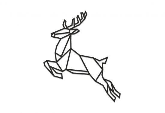 Drewniana dekoracja Jumping Deer Siluette