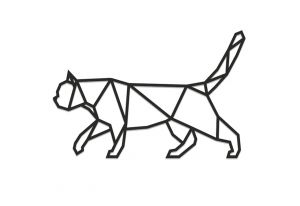 Drewniana dekoracja Walking Cat Siluette