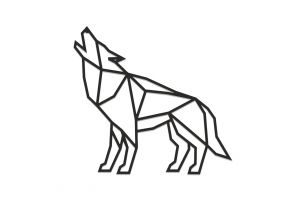 Drewniana dekoracja Walking Wolf Siluette