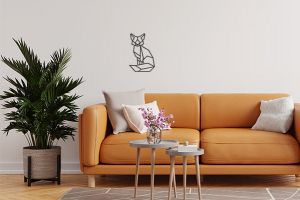 Drewniana dekoracja Sitting Fox Siluette