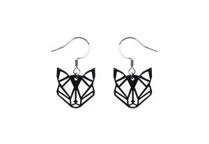 Drewniane kolczyki Black Foxy Earrings