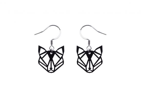 Drewniane kolczyki Black Foxy Earrings