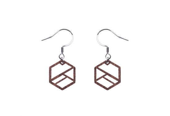 Drewniane kolczyki Hexaline Earrings