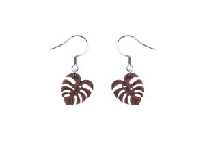 Drewniane kolczyki Monstera Earrings