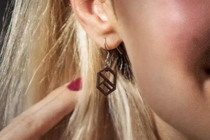 Drewniane kolczyki Hexaline Earrings