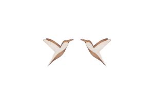 Drewniane kolczyki Natural Hummingbird Earrings