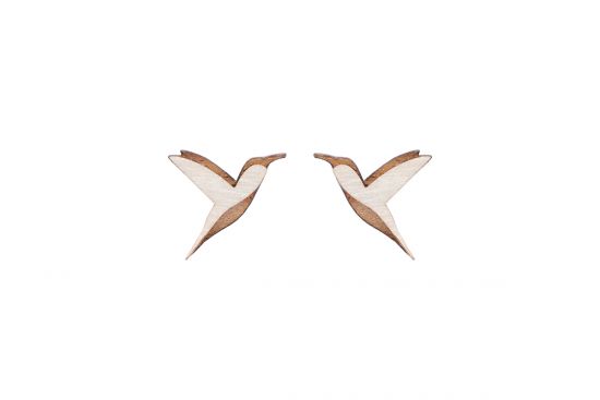 Drewniane kolczyki Natural Hummingbird Earrings
