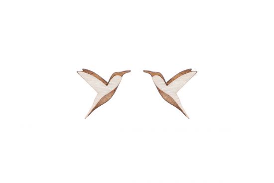 Drewniane kolczyki Natural Hummingbird Earrings