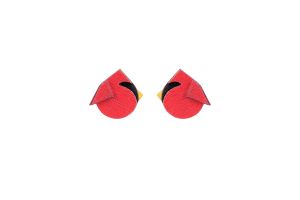 Drewniane kolczyki Red Cutebird Earrings