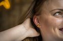 Drewniane kolczyki Yellow Cutebird Earrings